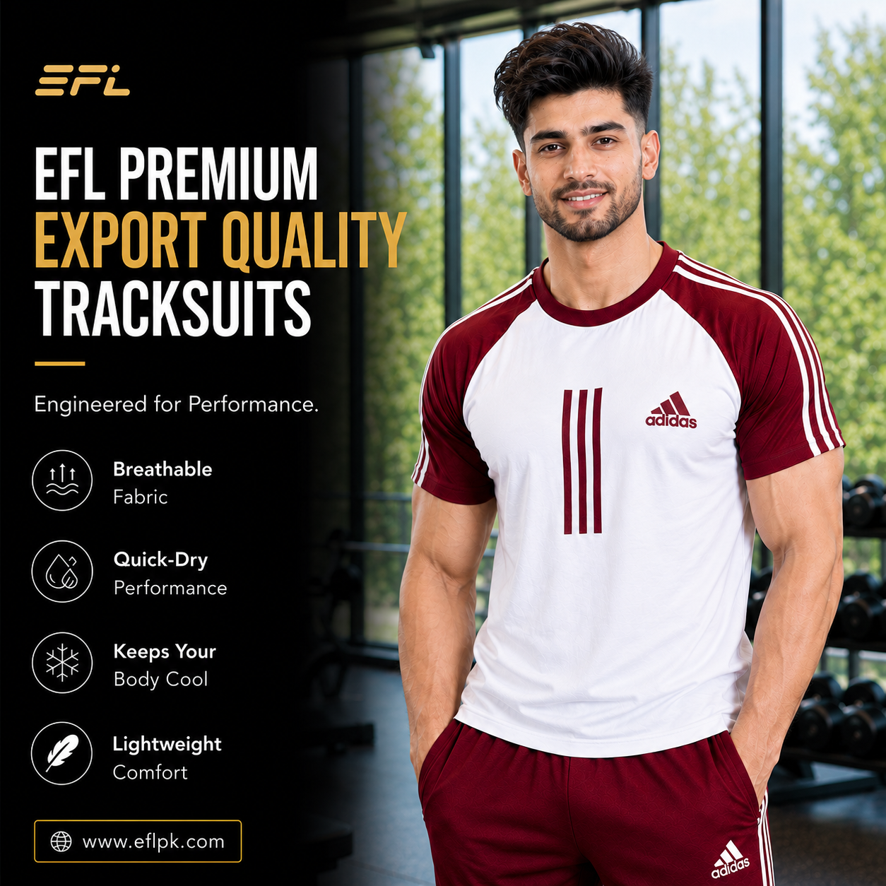 EFL Summer track suit (Maroon-White) Men