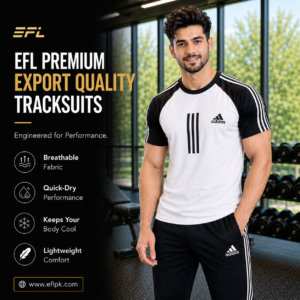 EFL Summer track suit (Black-White) Men