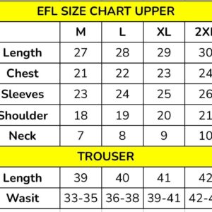 EFL Size chart