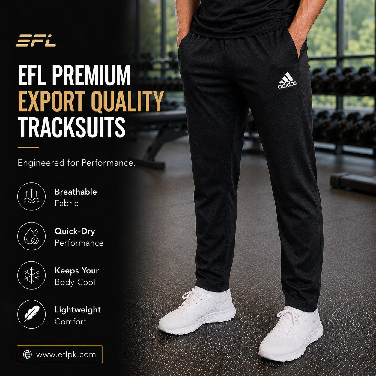 EFL Track Suit – New Adidas Full black (Men) - Image 2