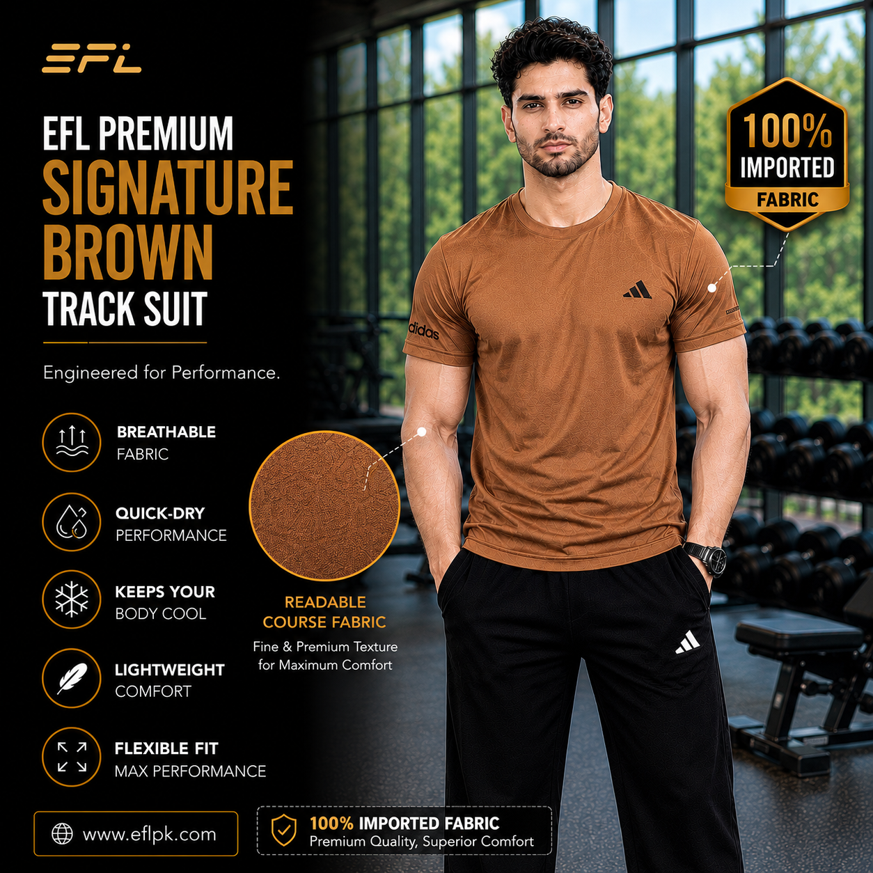 EFL Premium – Signature brown with black trouser imported fabric (Men)