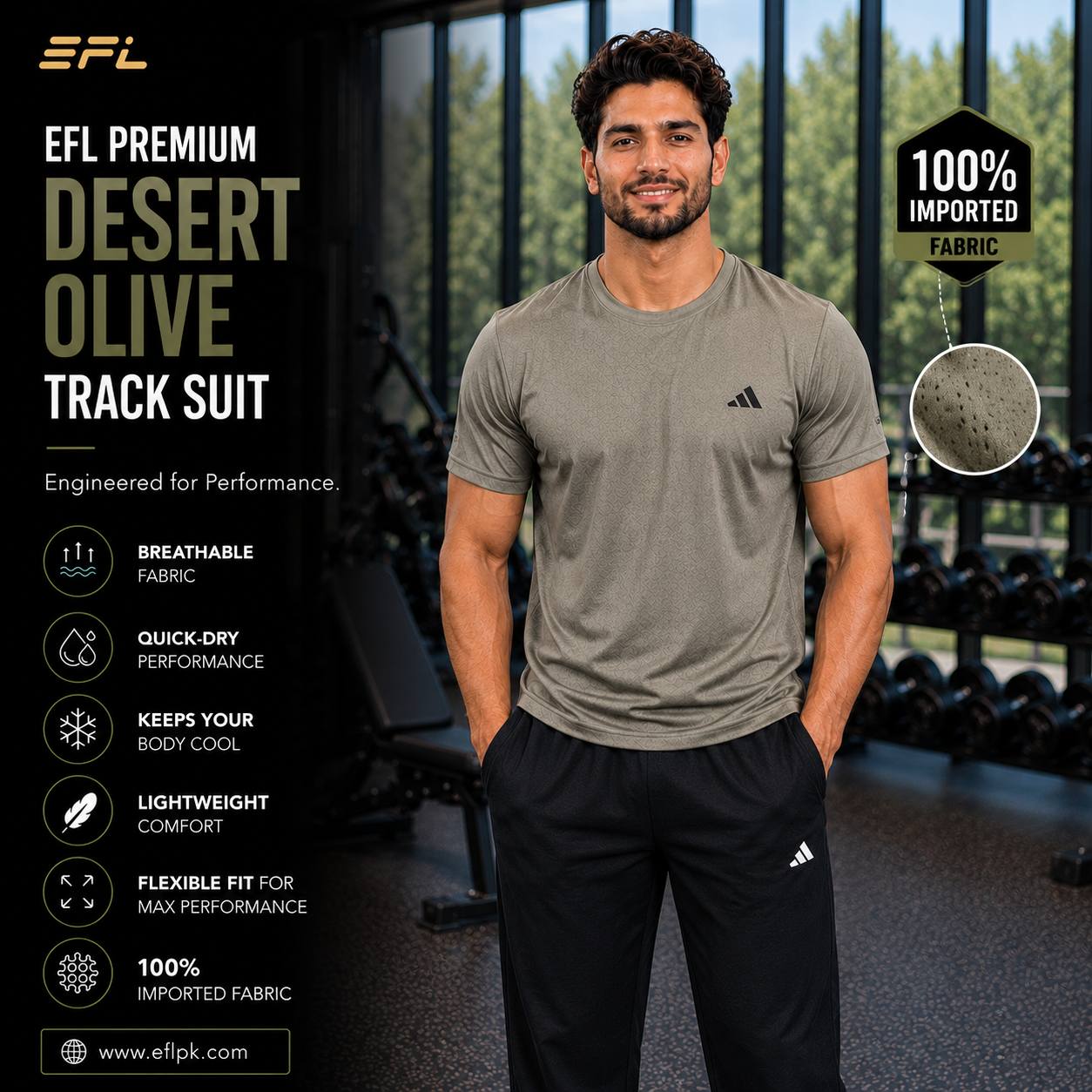 EFL Premium – Desert Olive with black trouser imported fabric (Men)