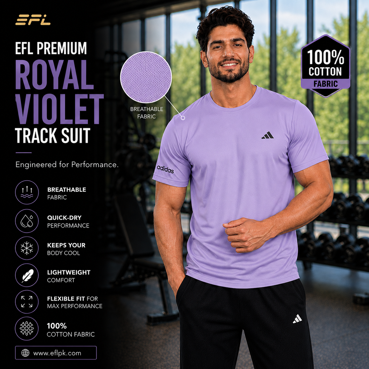 EFL Premium – Royal Violet with black trouser imported fabric (Men)