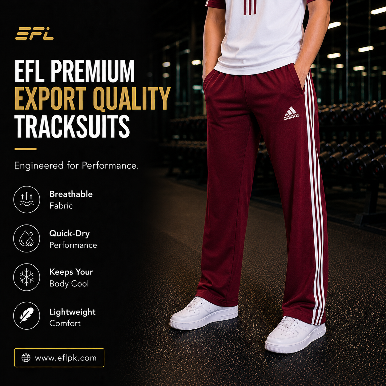 EFL Summer track suit (Maroon-White) Women - Image 3