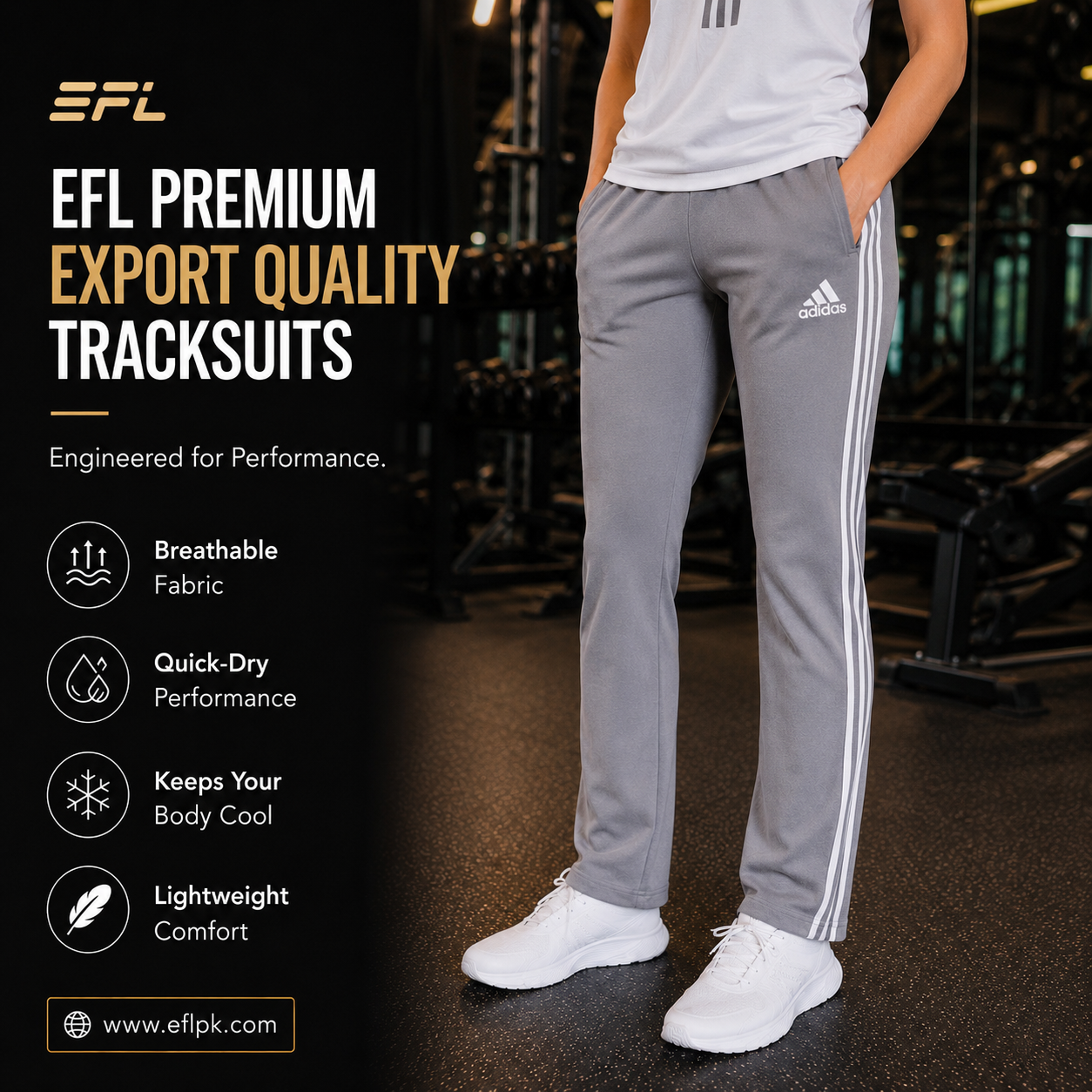 EFL Summer track suit (Grey-White) Women - Image 2