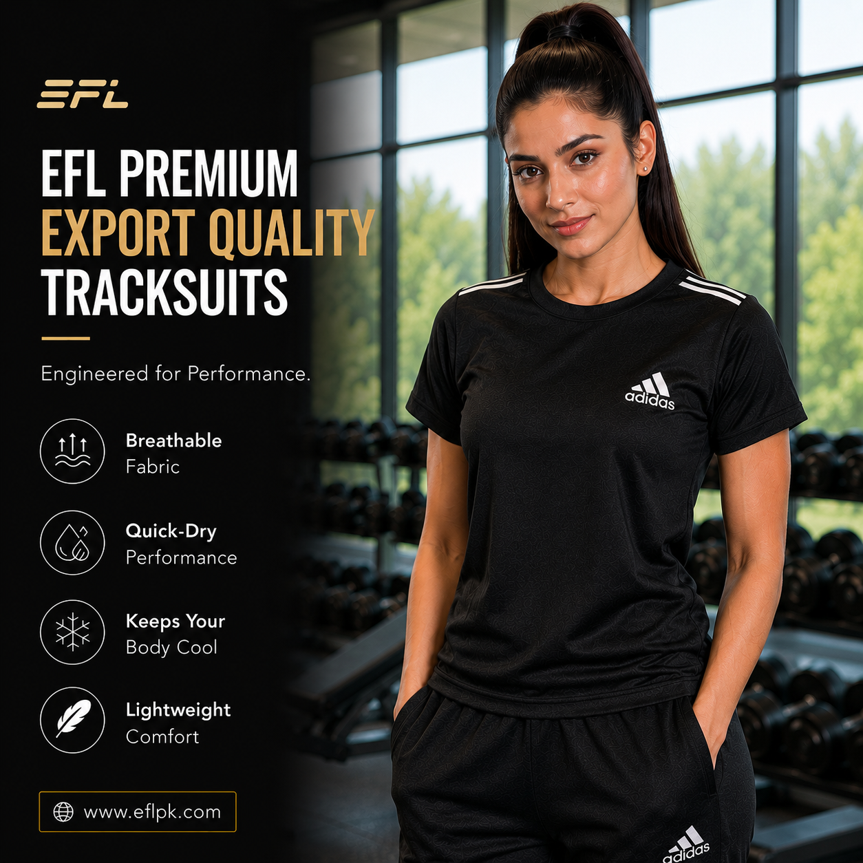 EFL Track Suit – New Adidas Full black (Women)