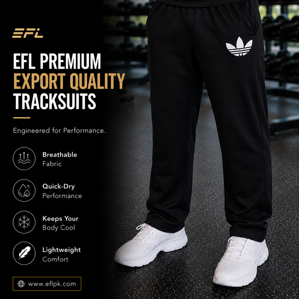 EFL Black Track Suit – New Adidas Flower Addition (Women) - Image 2
