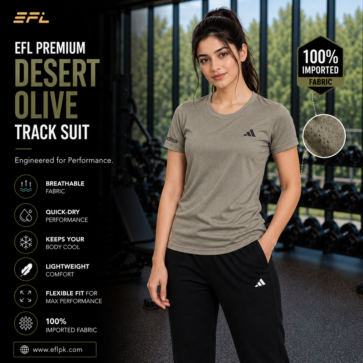 EFL Premium – Desert Olive with black trouser imported fabric (Women)