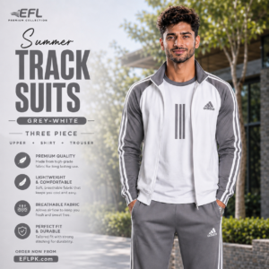 EFL Premium – 3 pc Grey White track suit (Men)