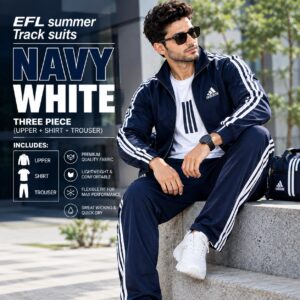EFL Premium – 3 pc strips blue n white All season track suit (men)