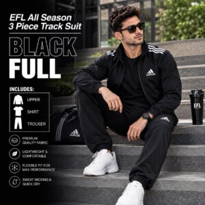 EFL Premium – 3 pc full plain black track suit all season (men)